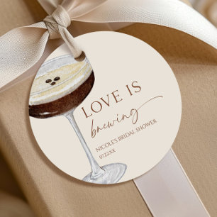 Love Is Brewing Expresso Martini Bridal Shower Favour Tags