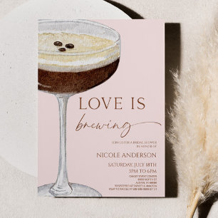 Love Is Brewing Expresso Martini Bridal Shower Invitation