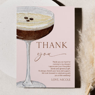 Love Is Brewing Expresso Martini Bridal Shower Thank You Card