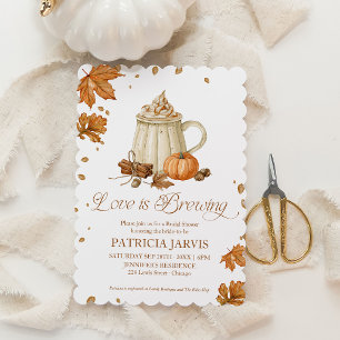 Love Is Brewing Fall Bridal Shower QR Code Invitation