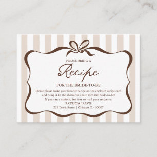 Love Is Brewing Fall Bridal Shower Recipe Request Enclosure Card