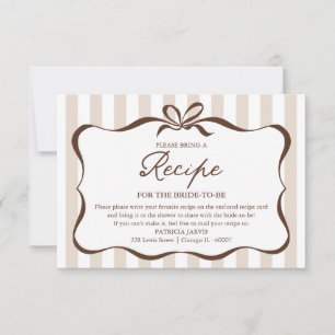 Love Is Brewing Fall Bridal Shower Recipe Request Invitation