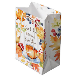 Love is brewing fall bridal shower thank you favou medium gift bag
