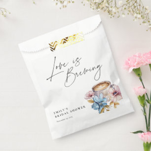 Love is Brewing Floral Bridal Shower Favour Bags