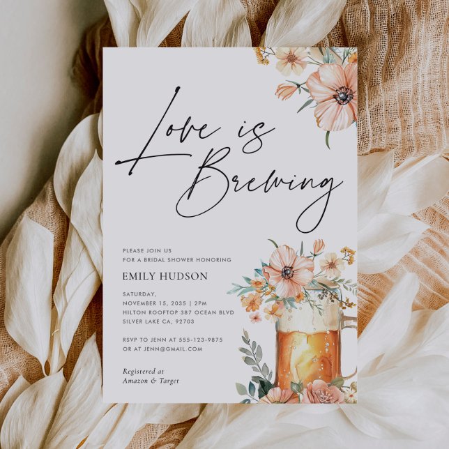Love is Brewing Floral Bridal Shower Invitation (Creator Uploaded)