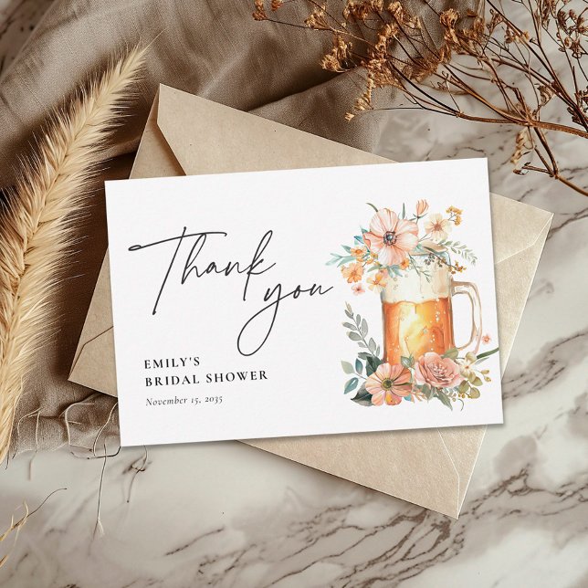 Love is Brewing Floral Bridal Shower Thank You Card (Creator Uploaded)