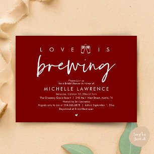 Love is brewing, Gorgeous Bridal Shower Beer Party Invitation