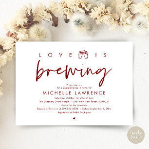 Love is brewing, Gorgeous Bridal Shower Beer Party Invitation