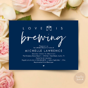 Love is brewing, Gorgeous Bridal Shower Beer Party Invitation