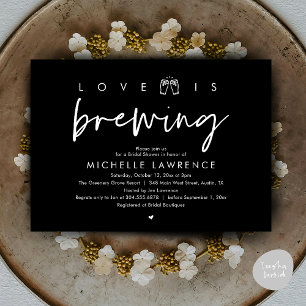 Love is brewing, Gorgeous Bridal Shower Beer Party Invitation