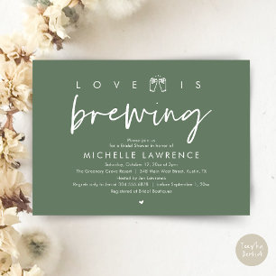 Love is brewing, Gorgeous Bridal Shower Beer Party Invitation
