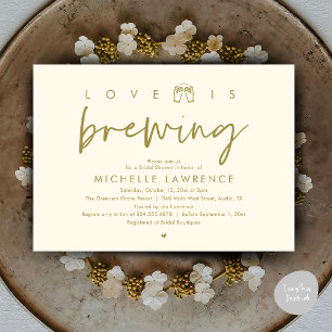 Love is brewing, Gorgeous Bridal Shower Beer Party Invitation