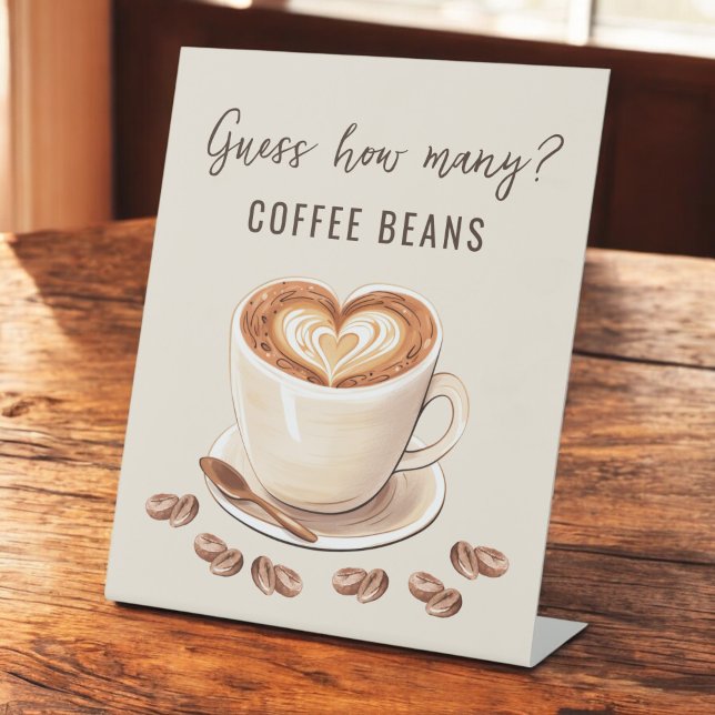 Love is Brewing Guess How Many Coffee Beans Pedestal Sign (Creator Uploaded)