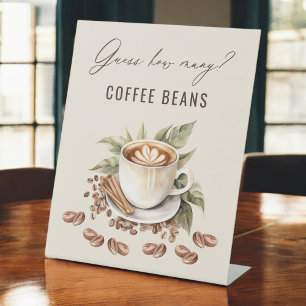 Love is Brewing Guess How Many Coffee Beans Pedestal Sign