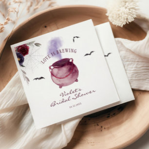 Love Is Brewing Halloween Bridal Shower Napkin