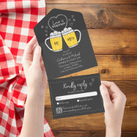 Love is Brewing Hand Drawn Beer Glasses Wedding