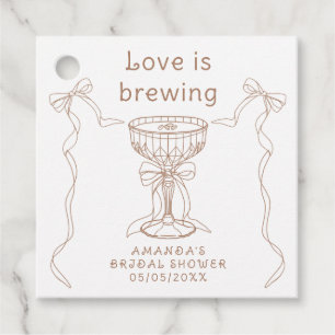 Love is brewing Hand Drawn Bridal shower Favour Tags