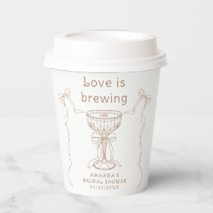 Love is brewing Hand Drawn Bridal shower Paper Cups