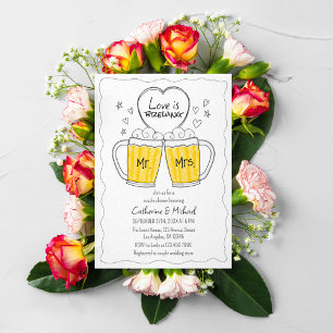 Love Is Brewing Hand Drawn Wedding Shower Invitation