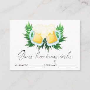 Love is brewing How many corks bridal game Enclosure Card