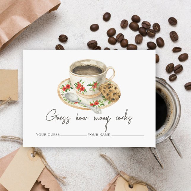 Love is brewing How many corks bridal game Enclosure Card (Creator Uploaded)