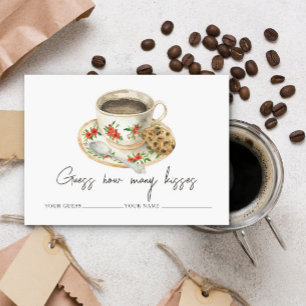 Love is brewing How many kisses bridal game Enclosure Card