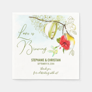Love Is Brewing Hummingbird Teacup Napkin