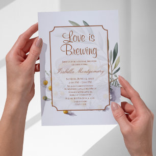Love Is Brewing Lemon Tea Bridal Shower Invitation