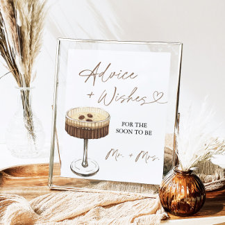 Love Is Brewing Martini Advice & Wishes Sign