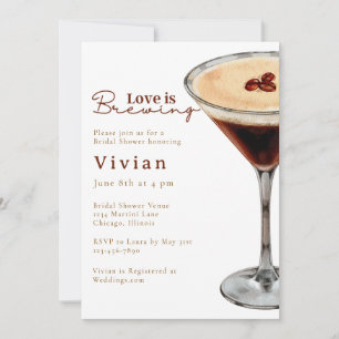 Love is Brewing Martini Bridal Shower invitation