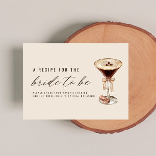 Love is Brewing Martini Bridal Shower Recipe Enclosure Card