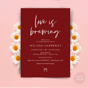 Love is brewing, Perfect Bridal Shower Beer Party Invitation