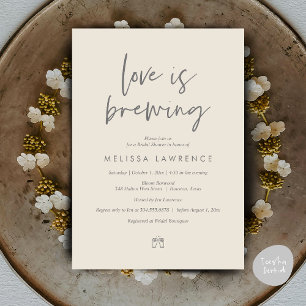 Love is brewing, Perfect Bridal Shower Beer Party Invitation