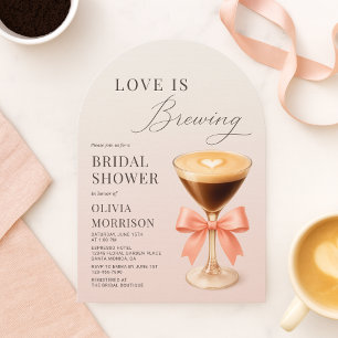 Love is Brewing Pink Martini Bridal Shower Invitation