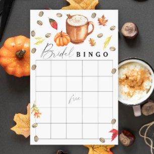 Love is brewing Pumpkin Bridal shower bingo game