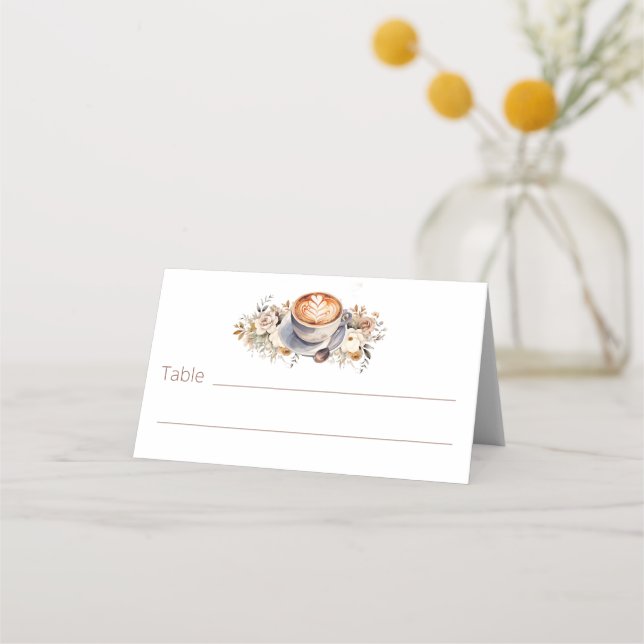 Love Is Brewing  Table  Place Card (Front)