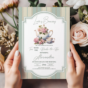 Love is Brewing Tea Party Bridal Shower Invitation