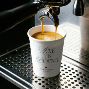 Love is Brewing Wedding Coffee Paper Cups