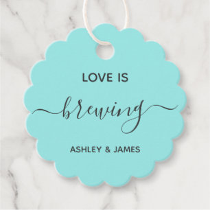 Love is Brewing Wedding Favour Gift Tag for Coffee