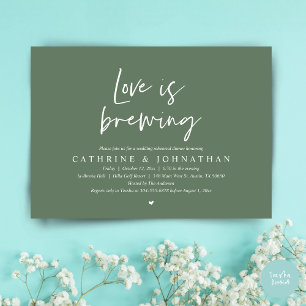 Love is brewing, Wedding Rehearsal Dinner Invitati Invitation