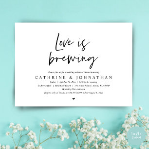 Love is brewing, Wedding Rehearsal Dinner Invitation