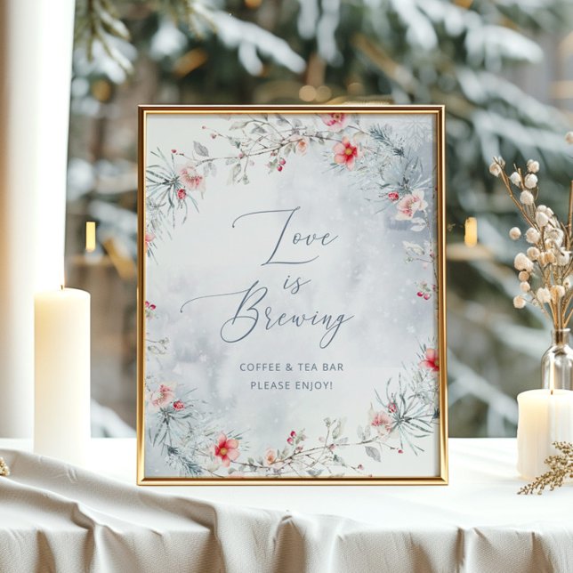 Love is brewing winter snow Bridal shower Poster (Creator Uploaded)