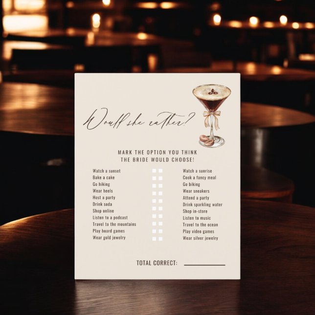 Love is Brewing Would She Rather Game (Creator Uploaded)