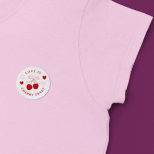 Love Is Cherry Sweet Bridal Shower Classic Round Sticker