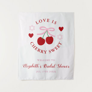 Love Is Cherry Sweet Bridal Shower Tapestry