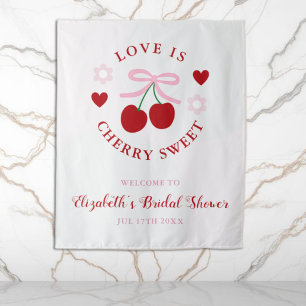 Love Is Cherry Sweet Bridal Shower Tapestry