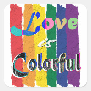 Love is colourful - LGBTQ pride month rainbow flag Square Sticker