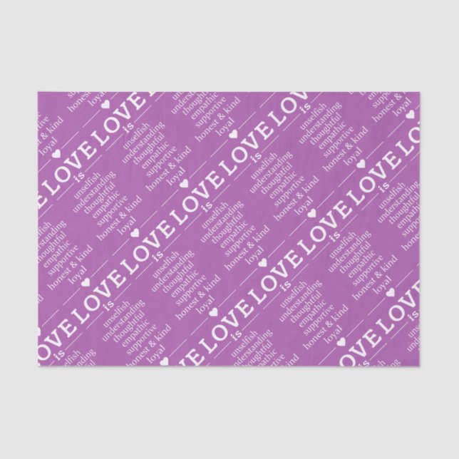 Love Is … custom colour tissue paper (Front)