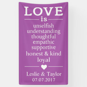 Love Is … custom names, date & colour banner