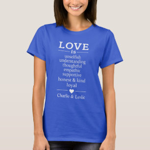 Love Is …custom names & date shirts & jackets